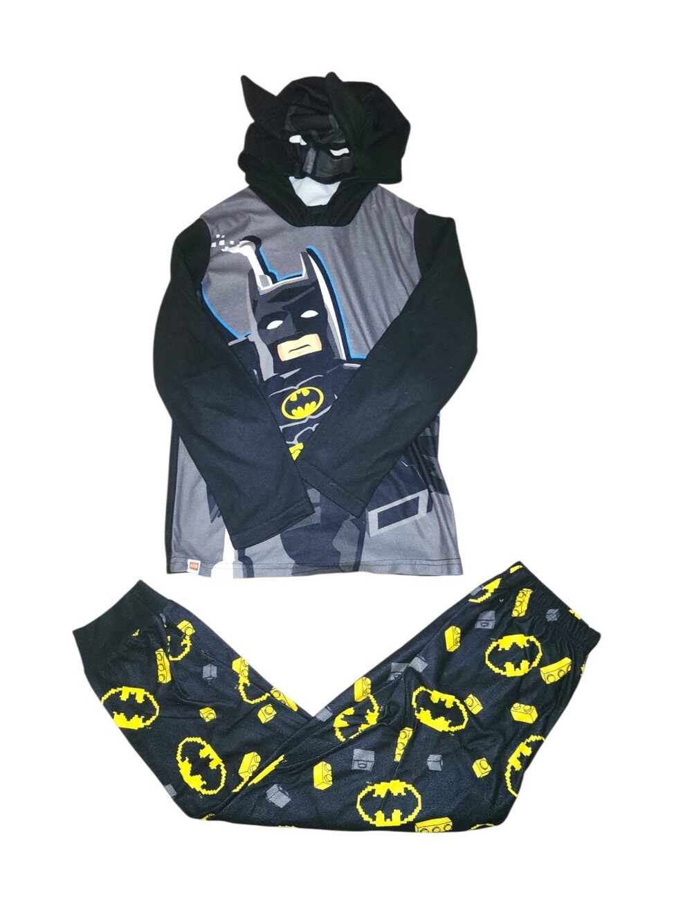 Batman Kids Hooded Pajama Set - Black & Yellow